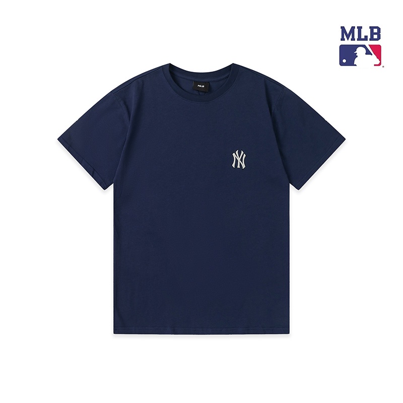 ❤❀  ❤ Áo Thun Cotton Ngắn Tay Thêu Họa Tiết MLB NY Thời Trang Cho Nam Nữ