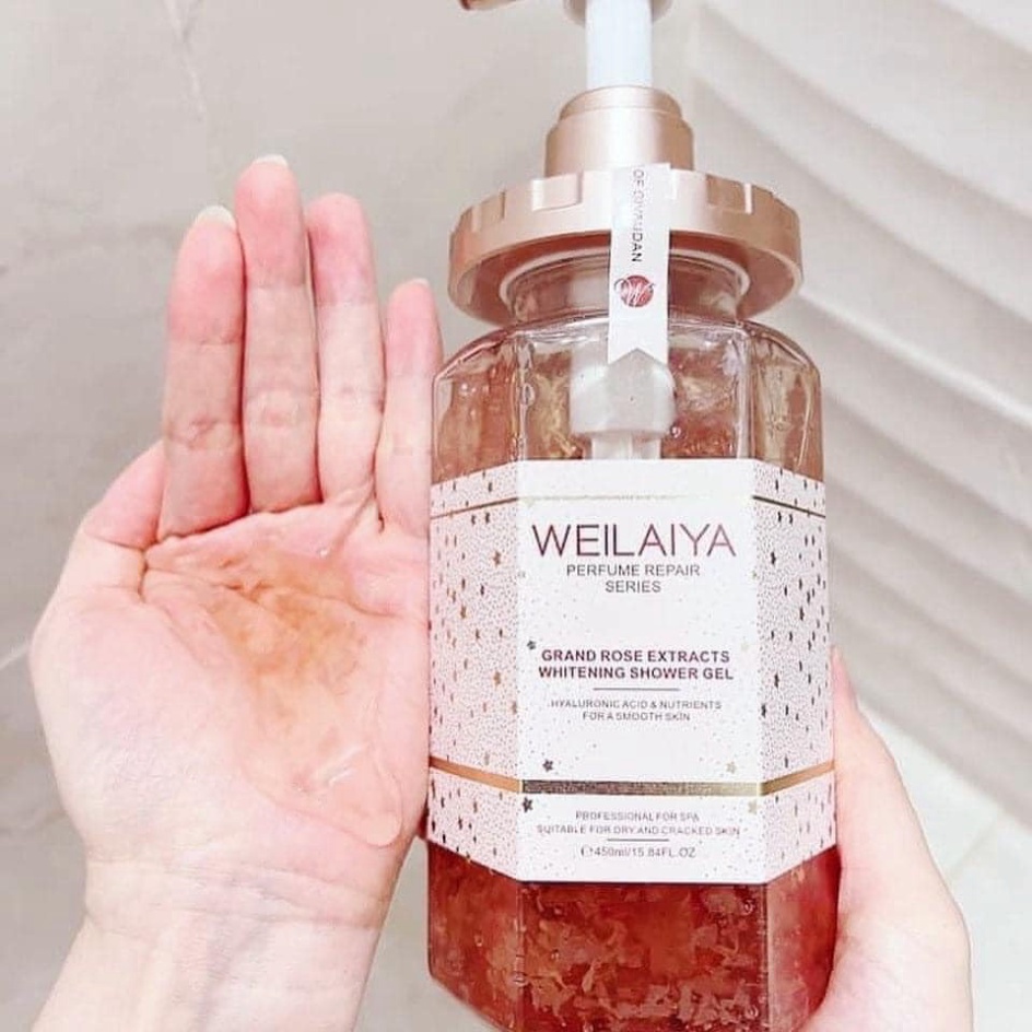 Sữa tắm trắng WEILAIYA túi mật hoa hồng 450ml | BigBuy360 - bigbuy360.vn