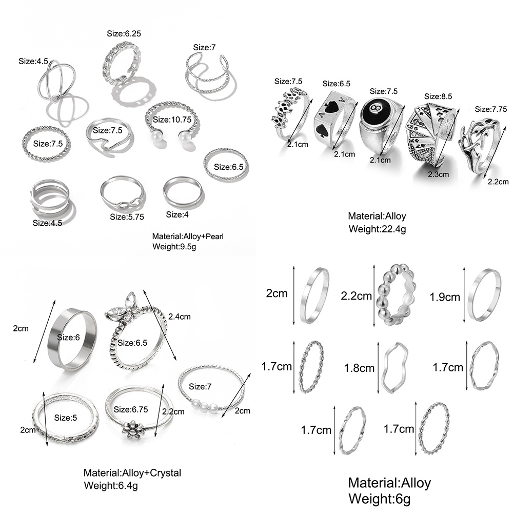 iF YOU Set nhẫn kim loại hình bướm đính kim cương nhân tạo phong cách 2021 cho nữ