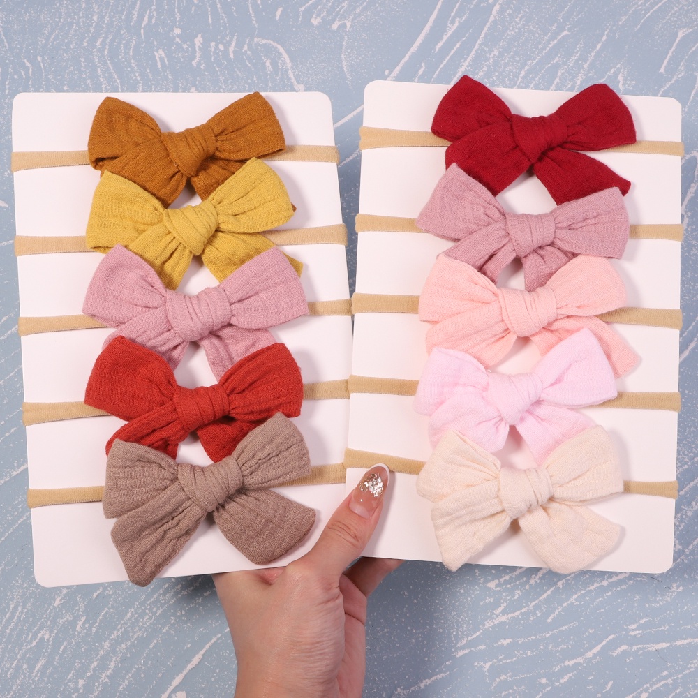 KIDSBOWS Set 5 Dây Cột Tóc Thắt Nơ Dễ Thương Cho Bé Gái Sơ Sinh