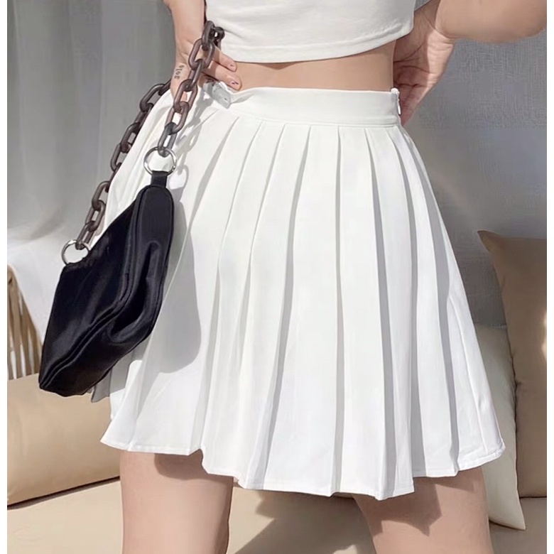 Chân váy xếp ly phong cách âu mỹ❤GIẢM 30%❤️Chân váy tennis trắng đen trơn ngắn nữ họa tiết thêu | BigBuy360 - bigbuy360.vn