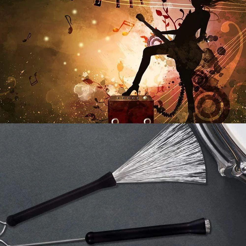Bàn Chải Dây Kim Loại Vệ Sinh Trống Nhạc Jazz Có Thể Thu Gọn