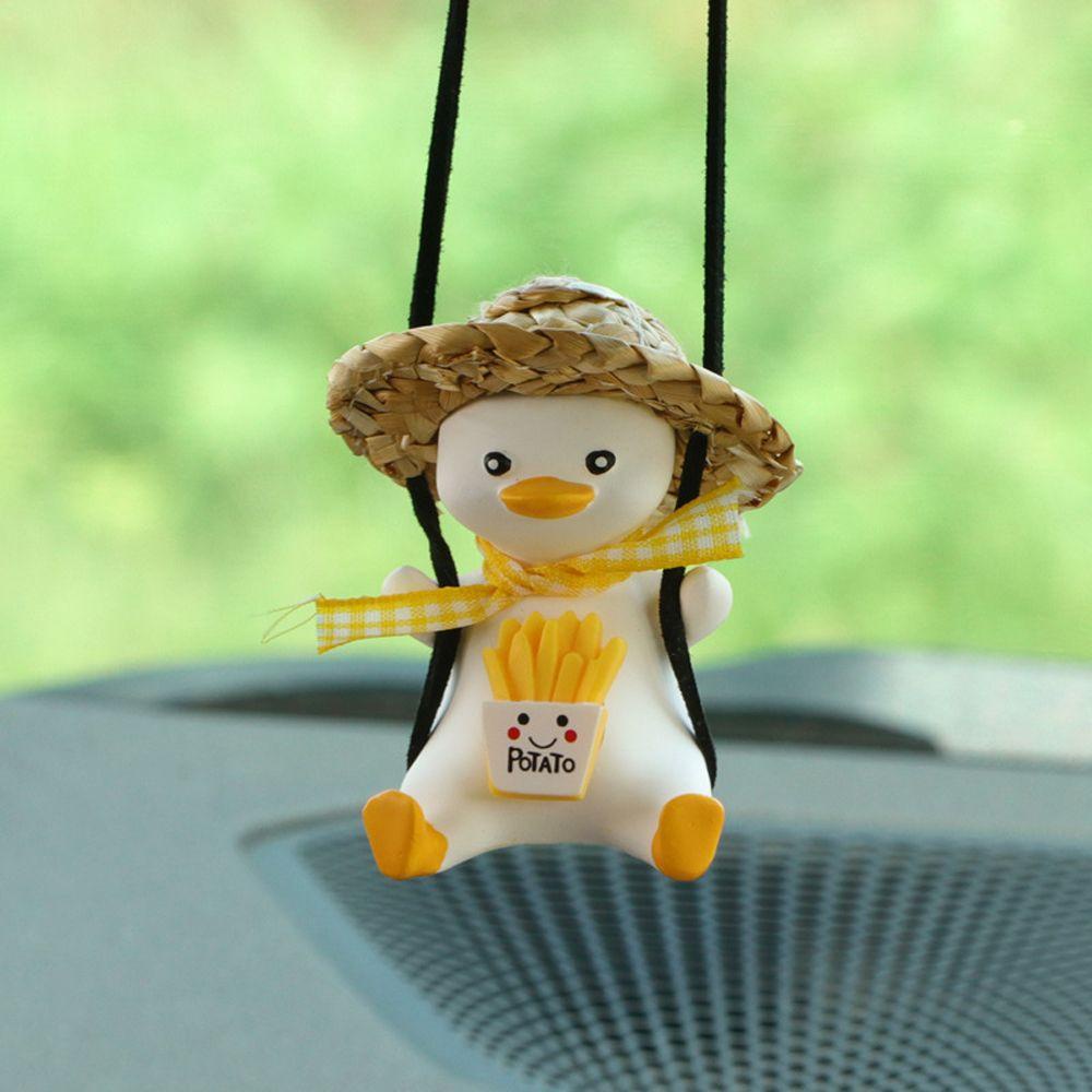 Phụ Kiện Treo Trang Trí Gương Chiếu Hậu Xe Hơi Hình Vịt Xích Đu