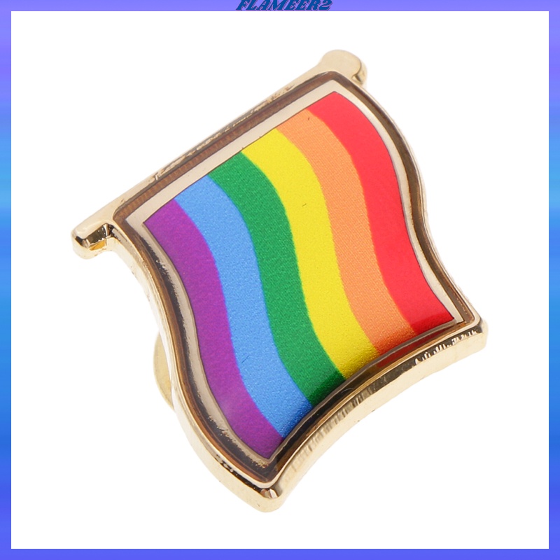 [FLAMEER2]Rainbow Flag Metal Pin Badge-LGBT Lesbian Gay Diversity Pride Symbol