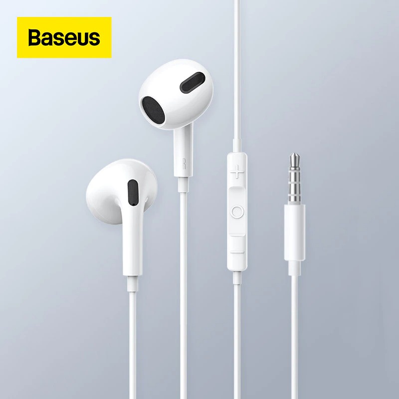 Tai nghe có dây Baseus Encok H17/H19 Wired Earphone 3.5mm 1.2m , tích hợp micro đàm thoại chất lượng cao