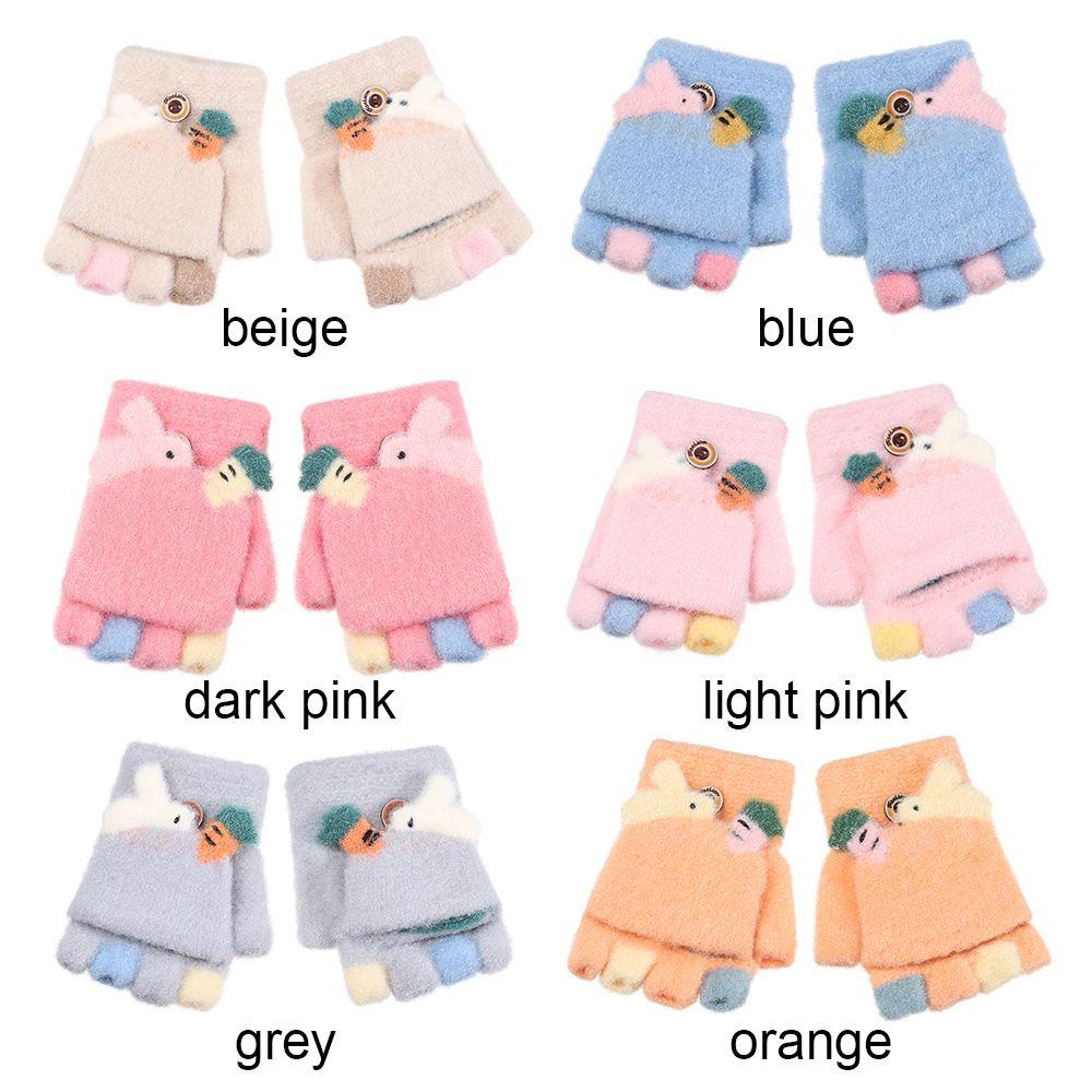 Găng Tay Nửa Ngón Hình Thú Dễ Thương Dày Dặn Ấm Áp MIHAN1