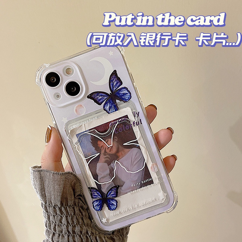 Ốp Điện Thoại Silicon TPU Mềm Trong Suốt Chống Sốc Có Ngăn Đựng Thẻ Cho Iphone 13 Pro Max 12 11 Pro Max Xs X Xr 6s Plus 8 7 Plus Se20