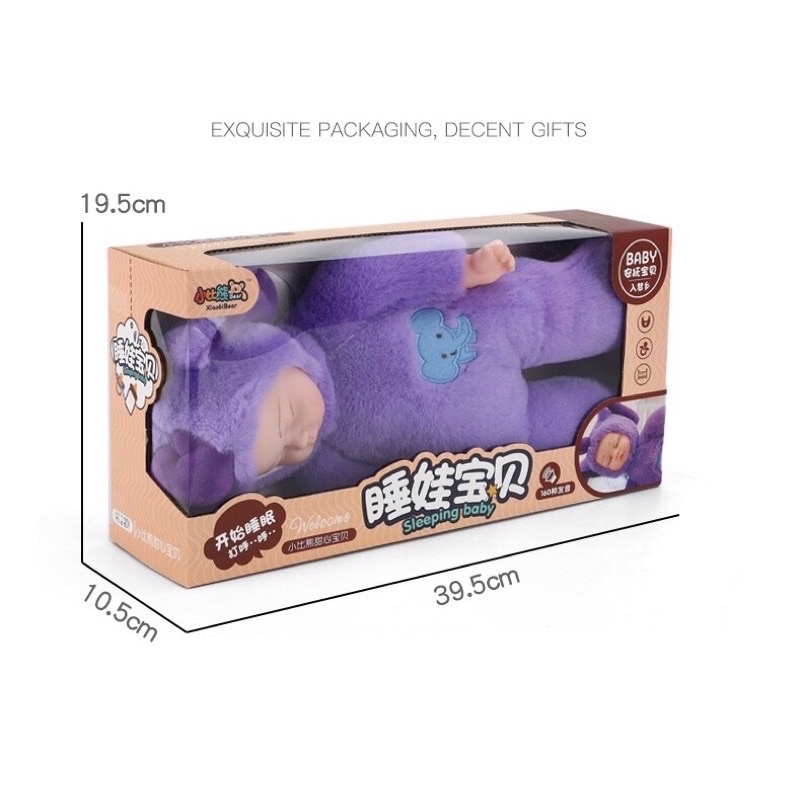 Búp Bê Em Bé Sơ Sinh Mặc Áo Voi Con Thỏ Con Đáng Yêu BX340 Có Âm Thanh