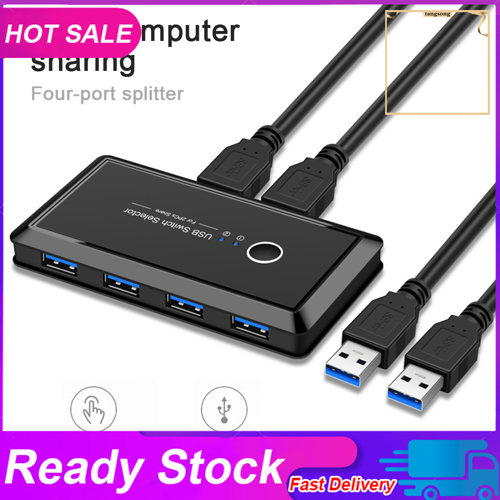 Bộ 2 Thiết Bị Chia 4 Cổng Usb 3.0 Cho Bàn Phím / Chuột Máy Tính