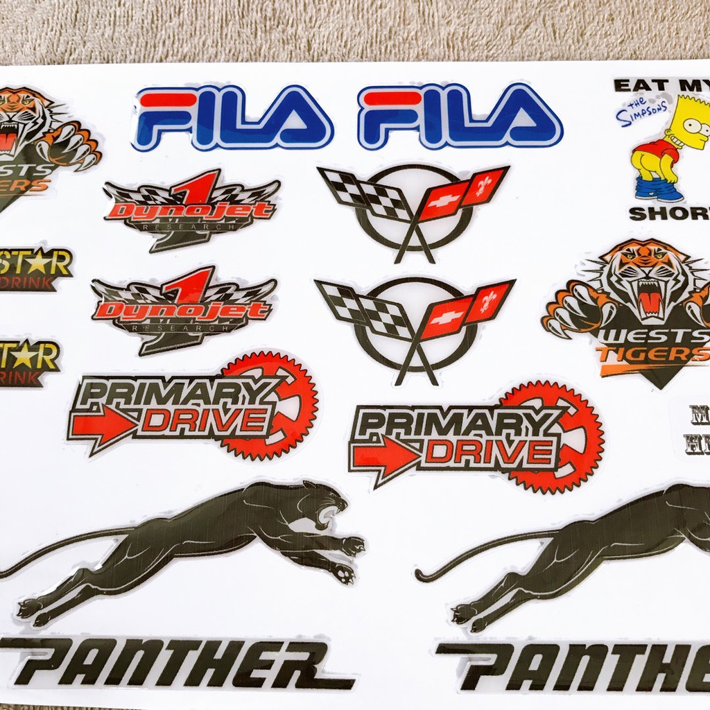 Bộ tem dán xe máy LOGO trang trí, tem HUY HIỆU phũ nhựa nỗi kiểu độc đáo