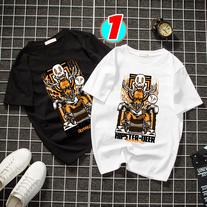 Áo thun Unisex tay ngắn in 3d chi tiết  - vải cotton Tay lỡ form rộng oversize streetwear