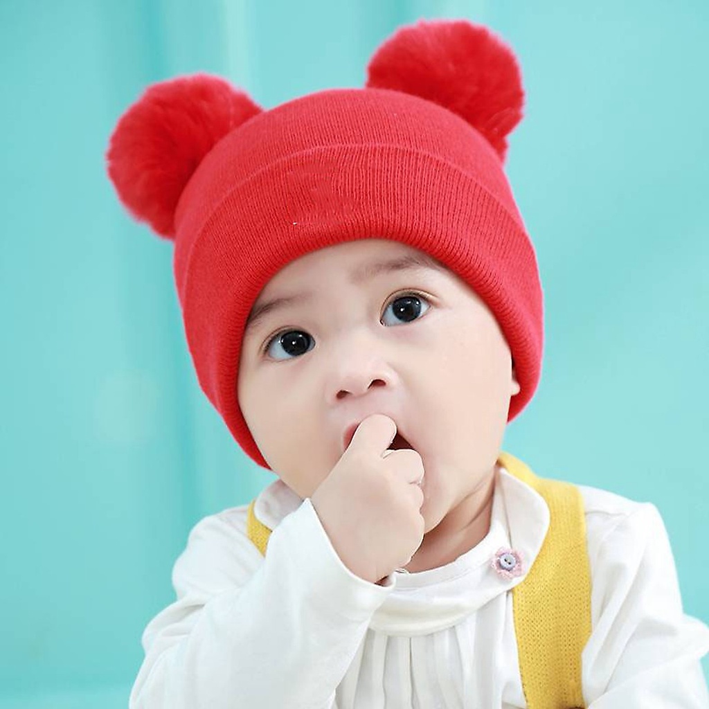 Mũ len kèm khăn cho bé trai bé gái len mịn siêu ấm  6 - 36 tháng