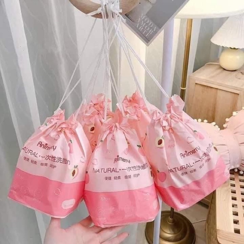 RẺ NHẤT SHOPEE Khăn Lau Mặt Khô ANIMERRY COTTON Cao Cấp Bịch Cuộn Khăn Tẩy Trang Túi Rút Khăn Đào Nội Địa Trung