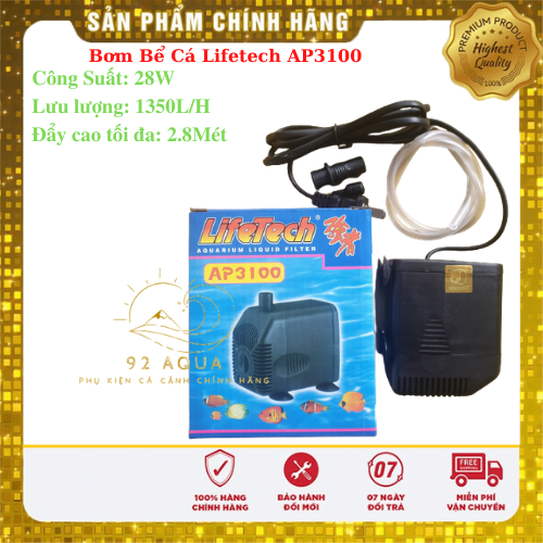 Bơm Bể Cá Lifetech AP3100 (28W - 1350L/H - 2.8M) - Tem Vàng Chính Hãng