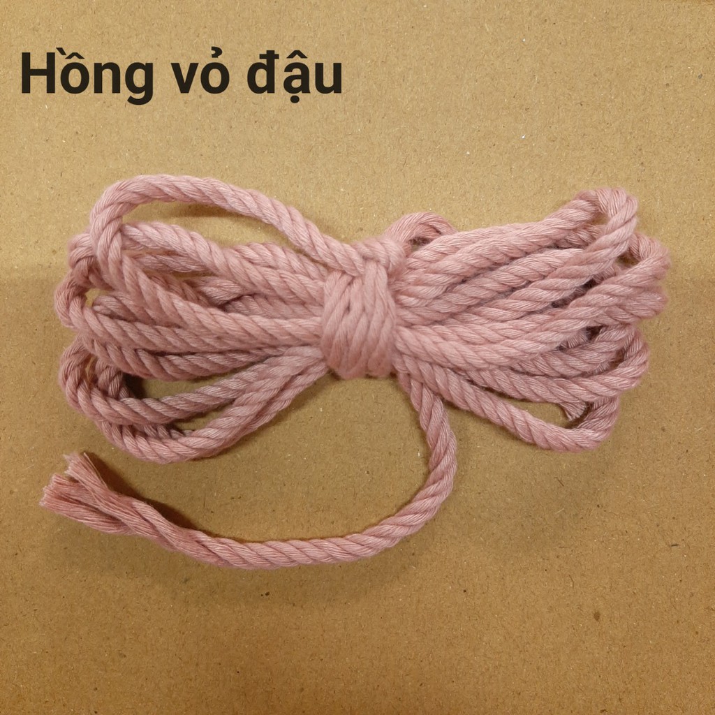 500g Dây thừng se macrame, dây cotton.-3mm. Nhiều màu sắc.