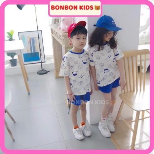 [Hàng cao cấp] Bộ Quần Áo Thun Cotton Cho Bé Trai Gái 2, 3, 4, 5 Tuổi Cộc Tay Họa Tiết Hoạt Hình, Áo Phông BONBON KIDS