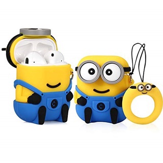 Túi đựng dành cho Airpods 1 & 2, Pro Nhựa dẻo Silicone case hình Minion