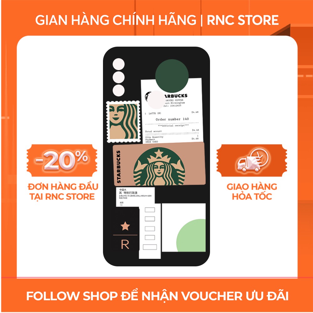 Ốp lưng Vsmart Joy 3/Joy 4/Star 3/Aris/....dẻo đen in hình Starbucks.