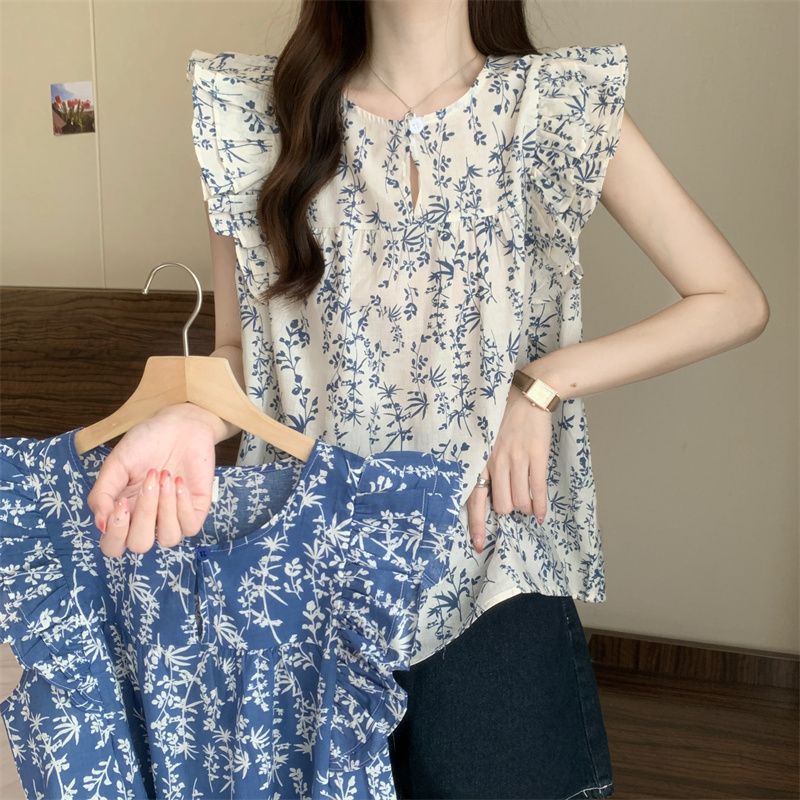 Áo Hoa Nhí Tay Bèo Phong Cách Retro 💓