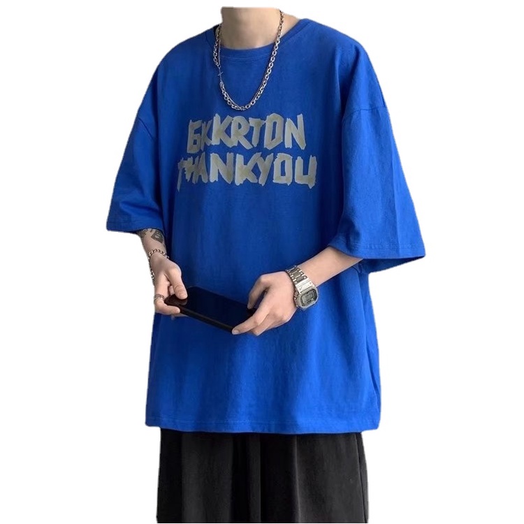 Áo Thun Tay Ngắn Dáng Rộng In Chữ Phong Cách Hip Hop Đường Phố Hàn Quốc Thời Trang Mùa Hè Cho Nam Và Nữ