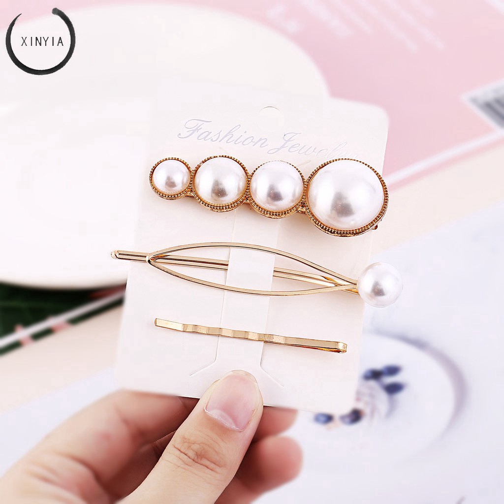 Kẹp Tóc Đính Ngọc Trai Phong Cách Hàn Quốc Xinh Xắn Cho Nữ