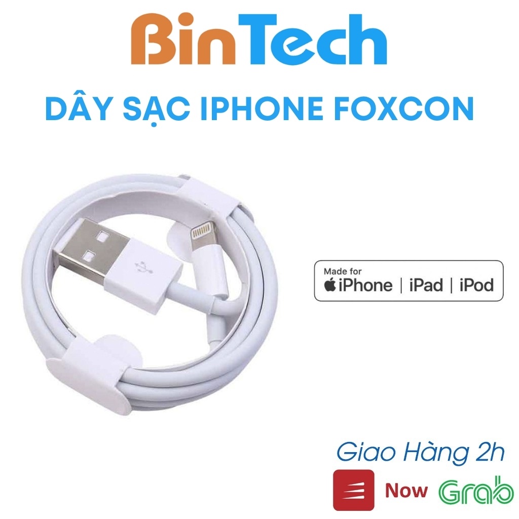 Dây sạc lightning, cáp sạc Foxconn, hỗ trợ sạc nhanh - BINTECH