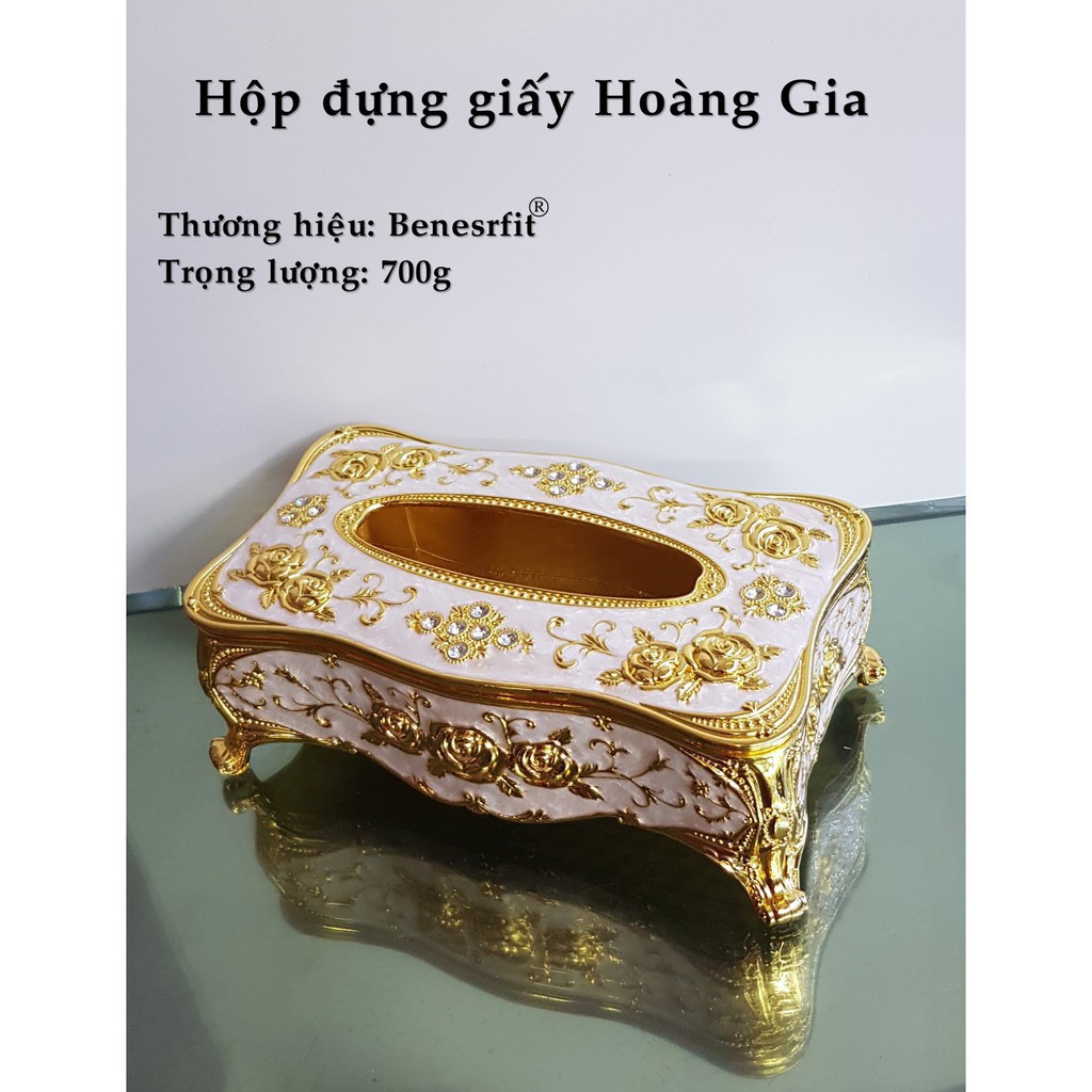 Hộp đựng giấy ăn hợp kim Hoàng Gia