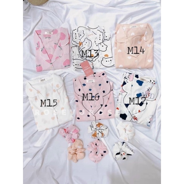 Bộ đồ ngủ Pijama bánh bèo cute chất tơ lụa Freesize hot trend