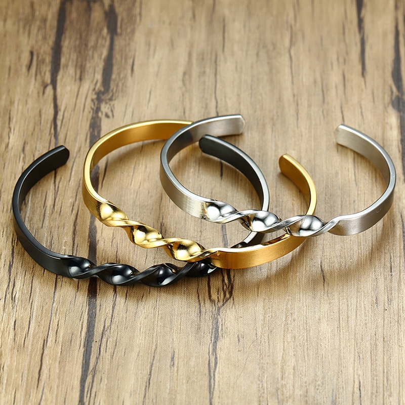 Vòng Tay Kim Loại Màu Vàng / Bạc Cho Nam