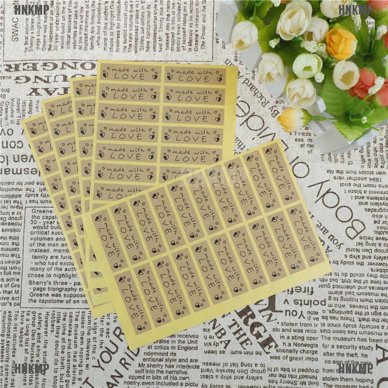 Set 100 miếng dán niêm phong bì &quot; Handmade with love &quot;