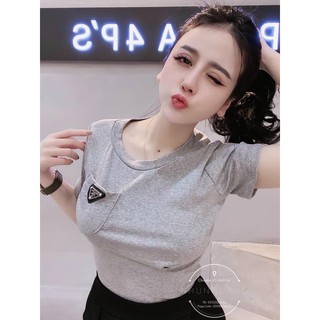 ANU145 - ÁO ZIP NỮ CỘC TAY LOGO PRADA