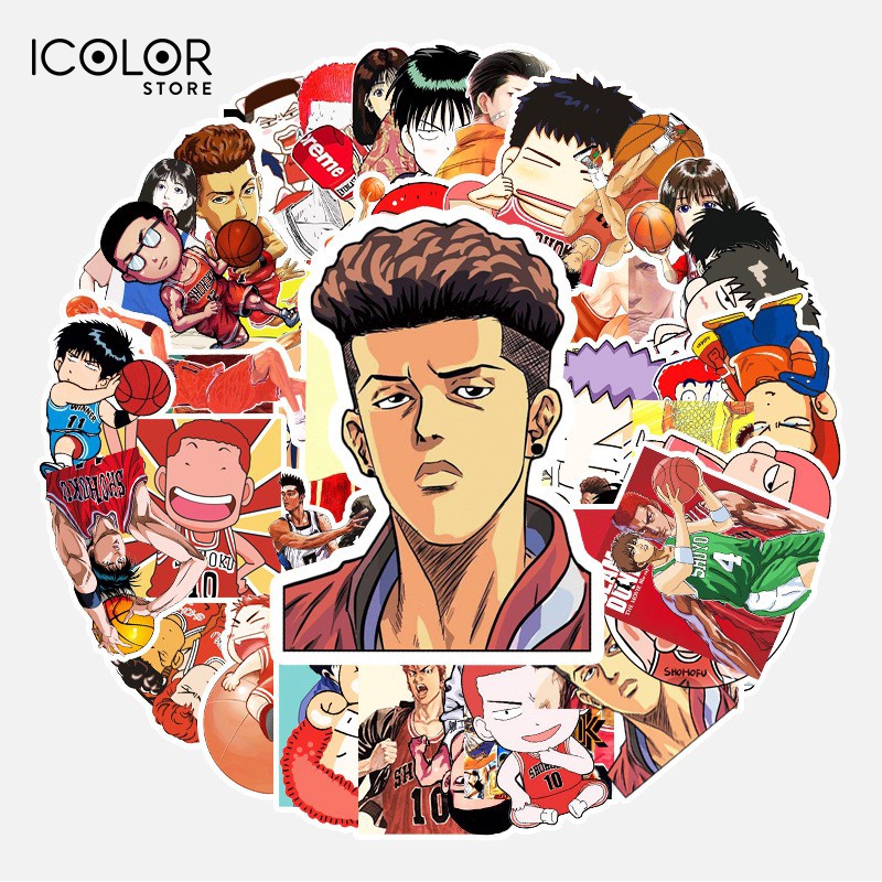 Sticker chủ đề cầu thủ Slamdunk chống nước, dán mũ bảo hiểm, vali, laptop, ván trượt 103