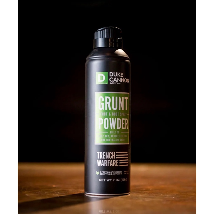 Xịt khử mùi hôi chân và giày Duke Cannon Trench Warfare Grunt Foot &amp; Boot Powder Spray - Hàng Chính Hãng