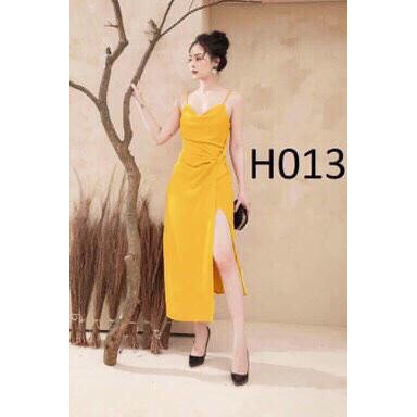 Đầm dạ hội 2s cổ đỗ xoắn eo xẻ tà kèm mút + Ảnh thật | BigBuy360 - bigbuy360.vn