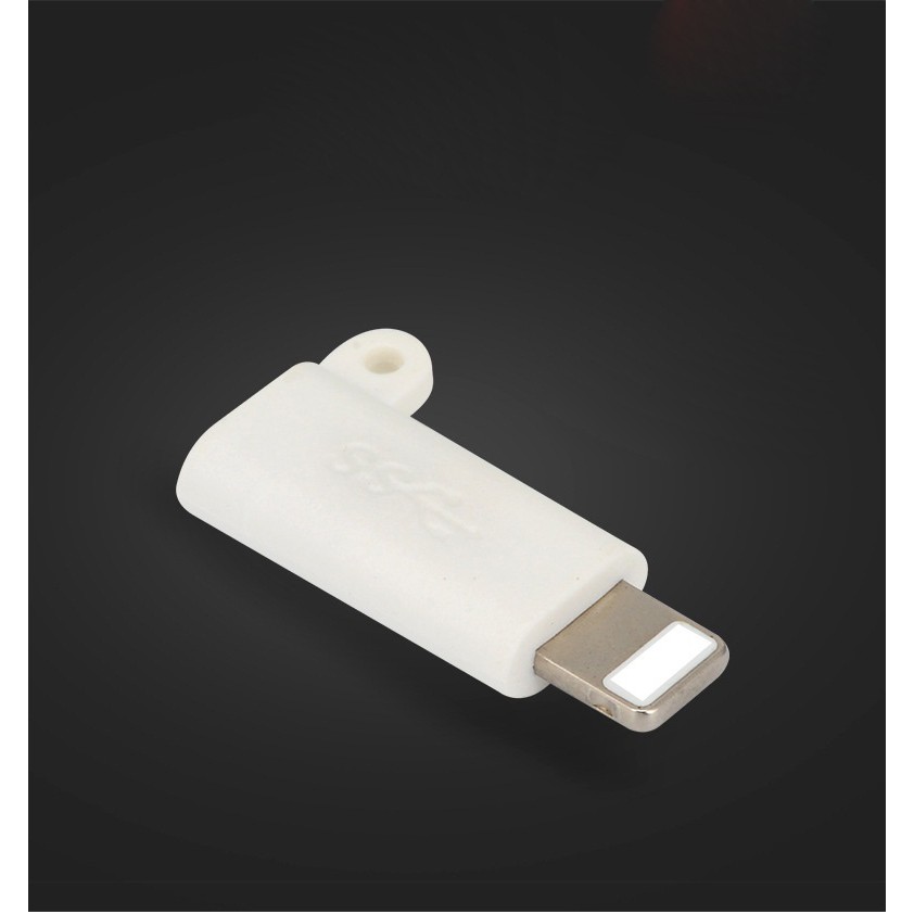 Đầu chuyển đổi cổng USB Type -C sang Lightning (Trắng - hình móc khoá)
