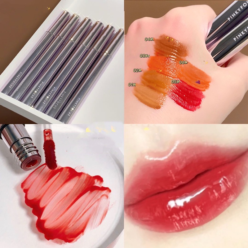 Son Bóng Pinkyfocus Chống Thấm Nước Mềm Mượt Nuôi Dưỡng Môi