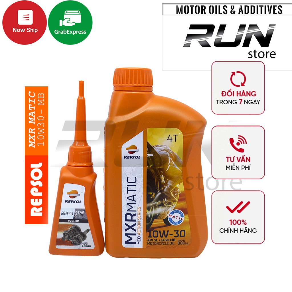 Combo Nhớt Xe Tay Ga REPSOL MXR MATIC 10w30 800ml Và Nhớt Hộp Số Repsol Gear Oil 120ml – Nhập Khẩu Indonesia