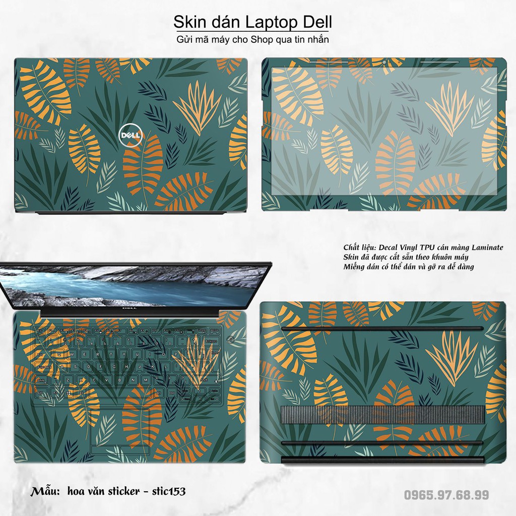 Skin dán Laptop Dell in hình Hoa văn sticker _nhiều mẫu 25 (inbox mã máy cho Shop)