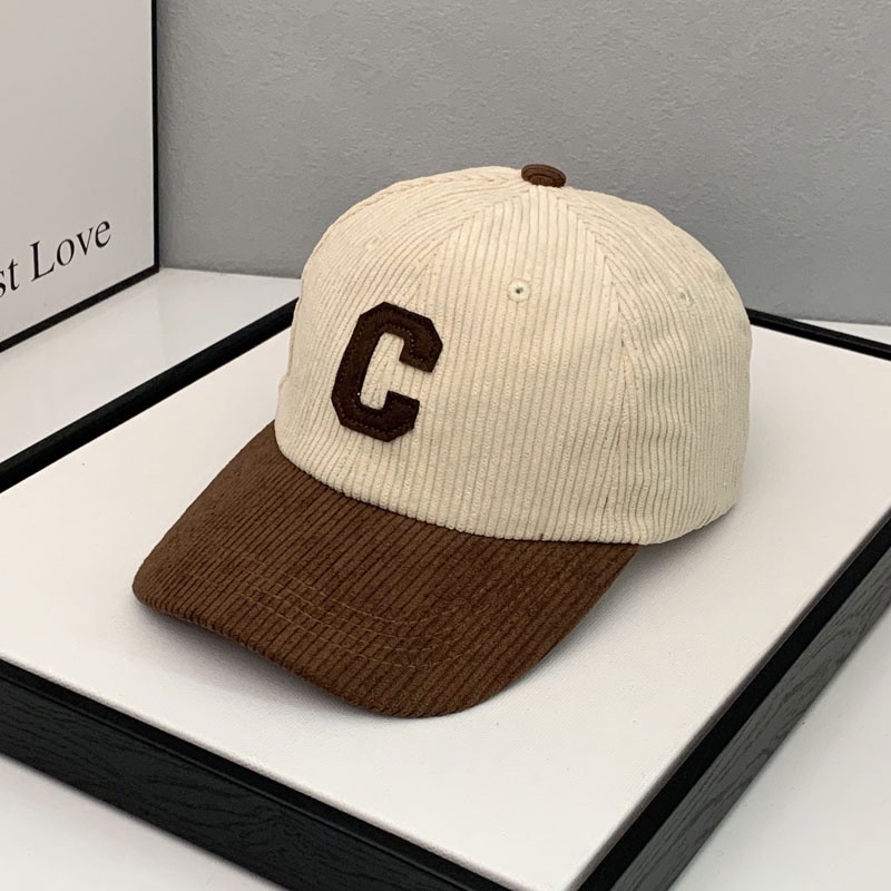 Mũ Lưỡi Trai Vải Nhung In Chữ C Thời Trang Thu Đông Cho Các Cặp Đôi