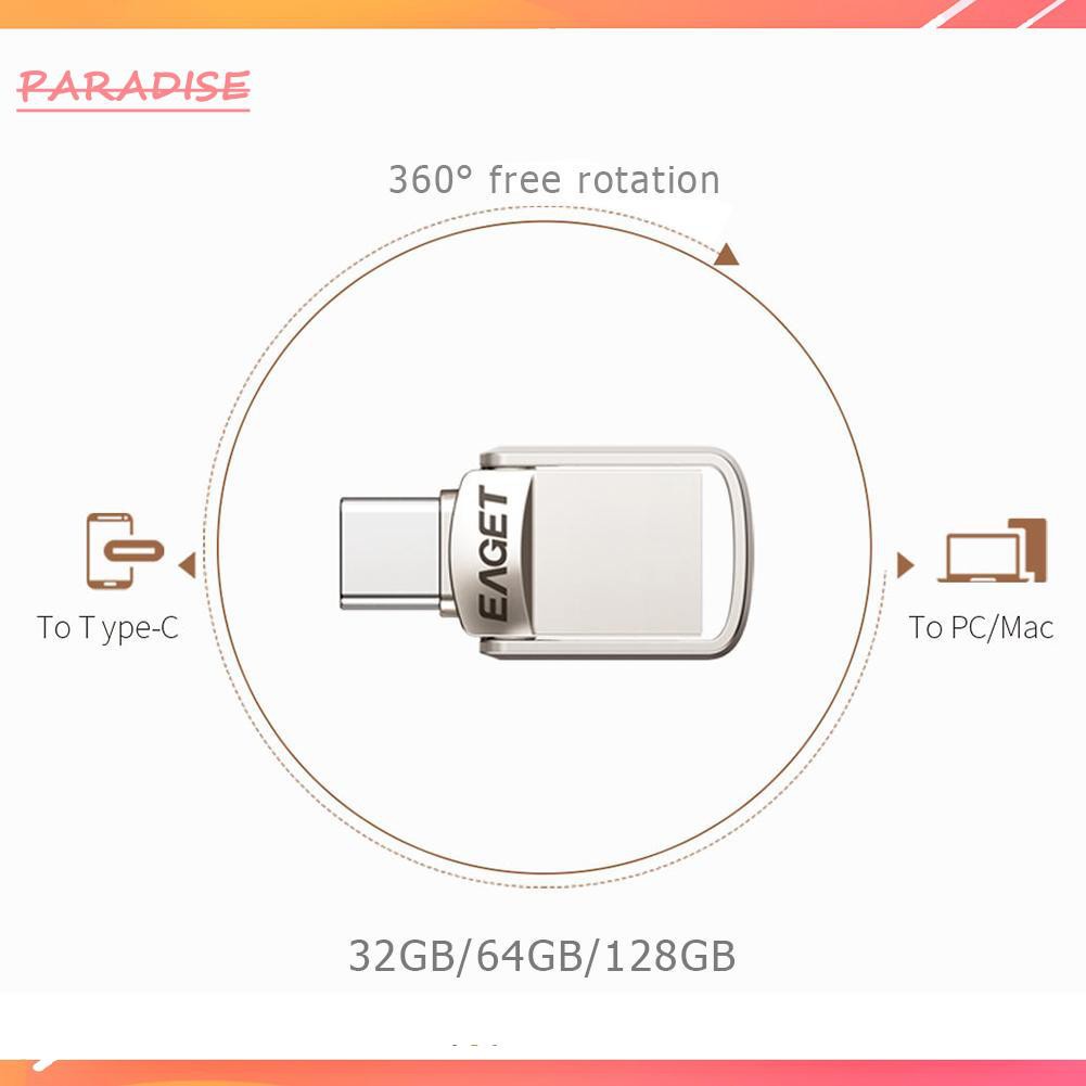 Paradise1 EAGET CU20 Metal USB 3.0 Flash Drive Memory Stick OTG Type C Mini Pen Drive | BigBuy360 - bigbuy360.vn