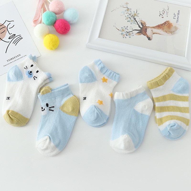 TẤT LƯỚI ⚡️FREESHIP⚡️ Set 5 Đôi Tất Lưới Kid's Socks Cổ Thấp Cho Bé