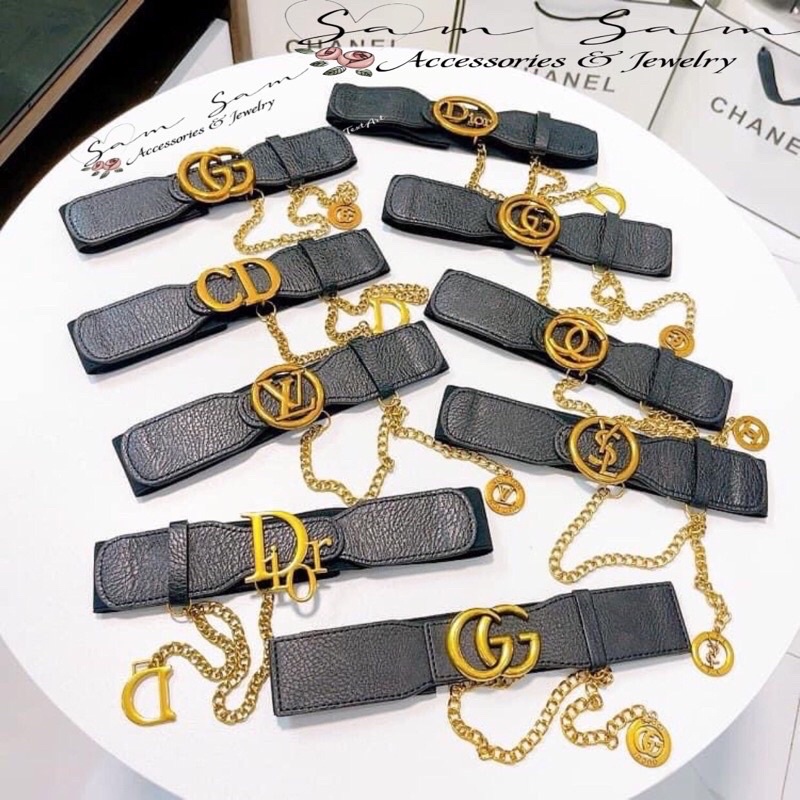 Dây thắt lưng, belt váy xích phối trang phục đẹp xuất sắc