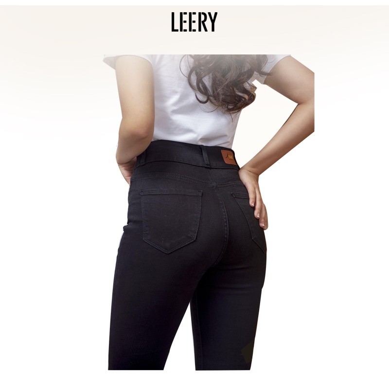 Quần jean nữ LEERY lưng cao, quần tregging chất jean mềm cao cấp dáng skinny nâng mông JEA-01 | BigBuy360 - bigbuy360.vn