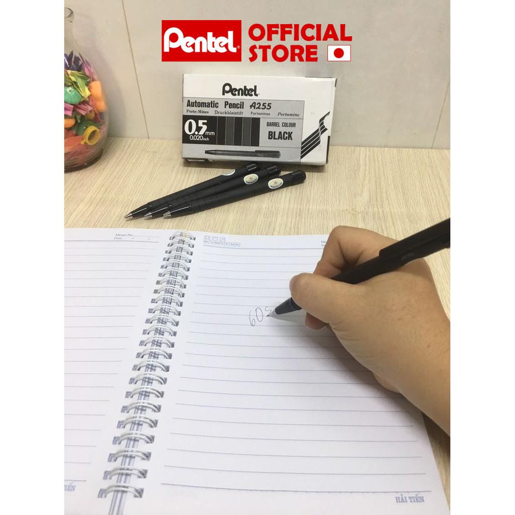 Bút Chì Kim Pentel A255 Đầu Bấm Ngòi 0.5mm (Hàng Chính Hãng)