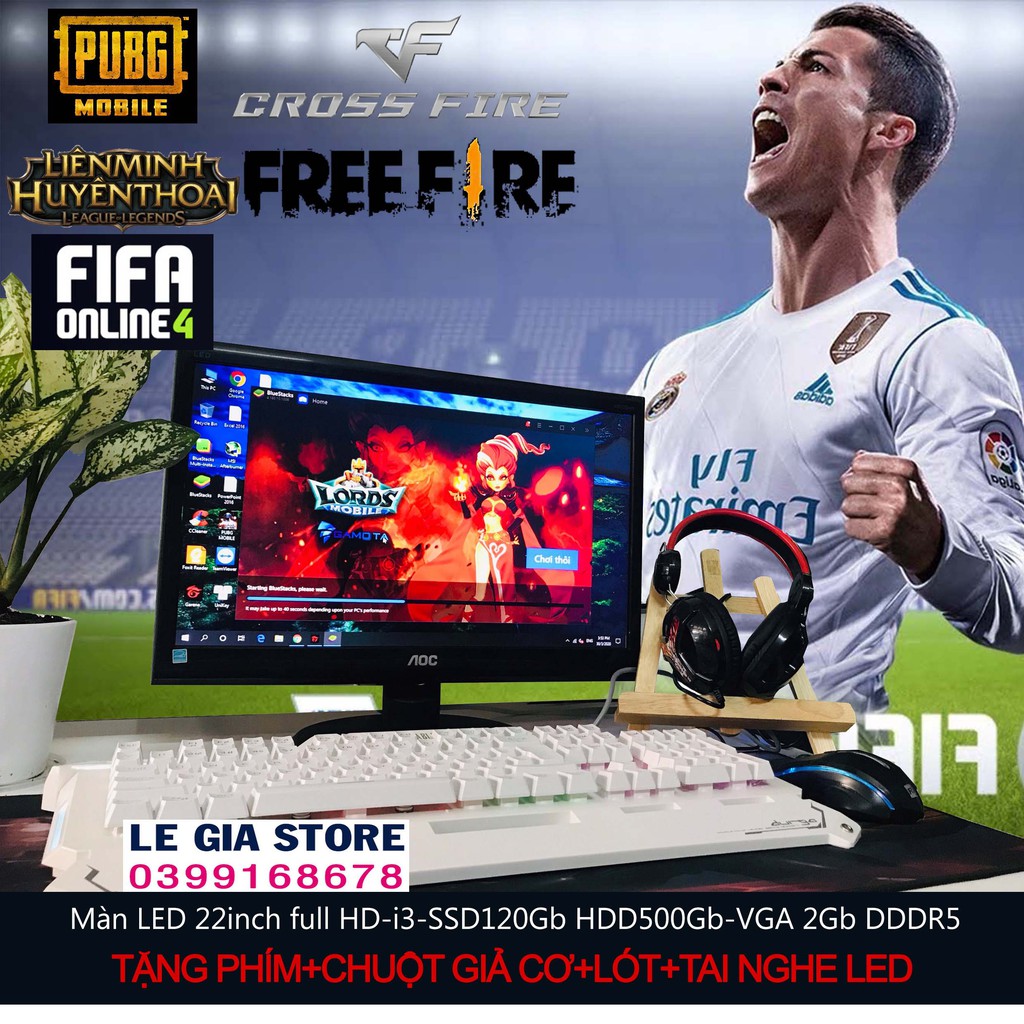 Bộ máy tính chơi game TBF1L22-Chiến PUBG MOBI, GTA5, FIFA4, EDIT VIDEO với màn LED 22inch lớn QUÁ ĐÃ | BigBuy360 - bigbuy360.vn