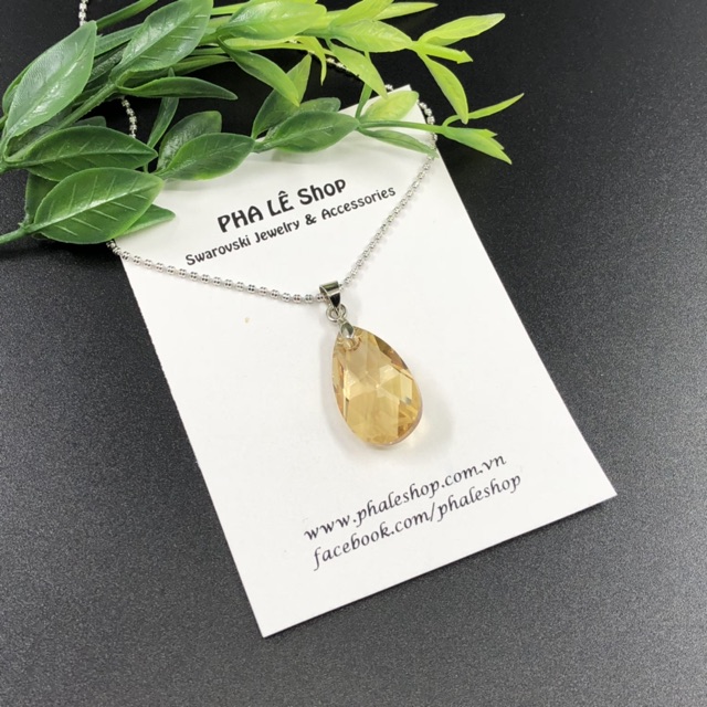 Mặt Dây Chuyền Pha Lê Swarovski Giọt Bầu S22mm