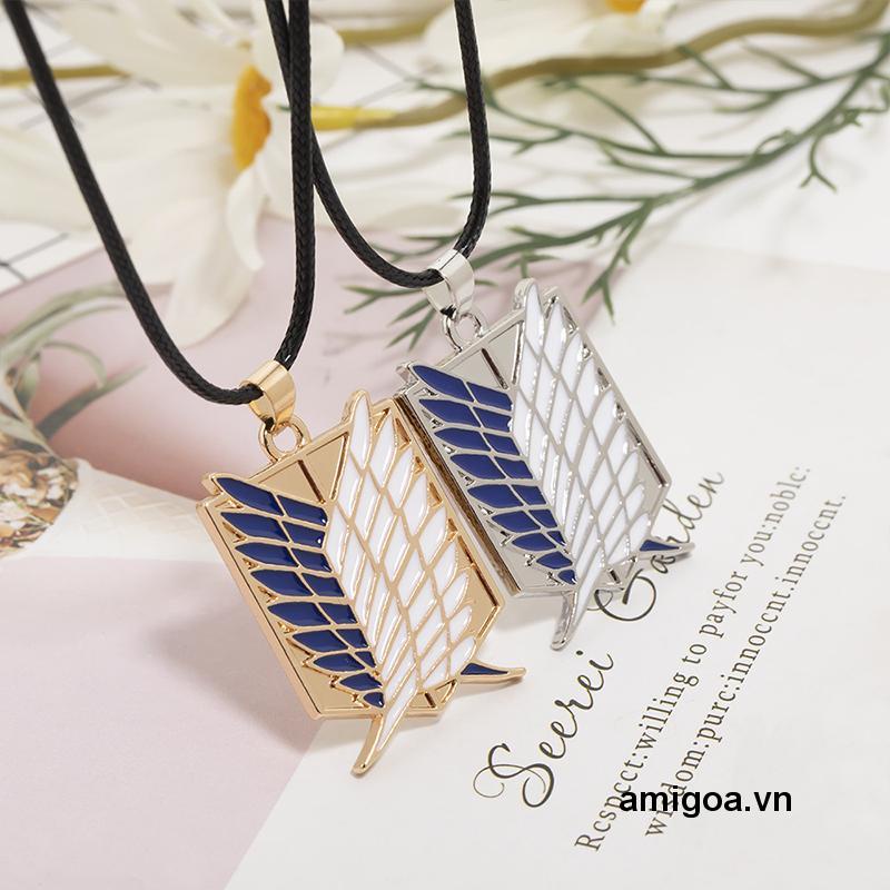 ✨✨vòng cổ Mặt Hình Đôi Cánh Levi Mikasa Ackerman Trong Attack On Titan