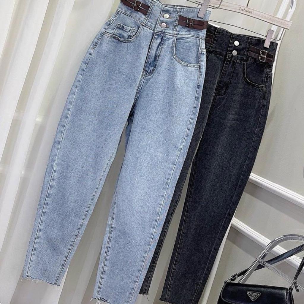 Quần jean nữ baggy lưng cao quần bò nữ cạp cao ống đứng phong cách hàn quốc HN Clothing Q8 | BigBuy360 - bigbuy360.vn
