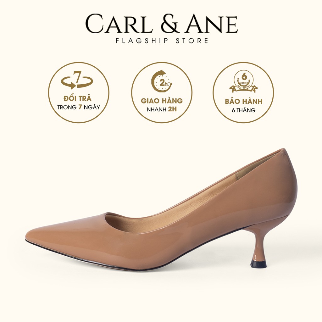 Carl &amp; Ane - Giày cao gót nữ mũi nhọn kiểu dáng công sở cao 4cm màu bò _ CP009
