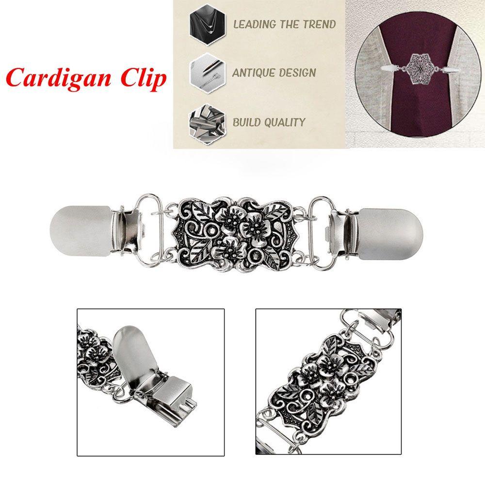 Kẹp Gắn Áo Khoác Cardigan Họa Tiết Hoa / Chú Vịt Phong Cách Retro Mới